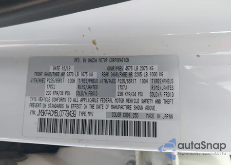 2020 Mazda Cx-5 Touring from USA, damaged, VIN JM3KFACM5L0773439